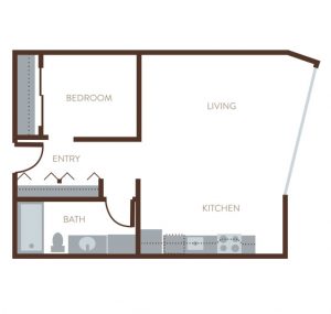 Floor Plan 209 | The Livingstone Apartments | 1 & 2 Bedroom Apartments in West Seattle | Seattle, WA 98106