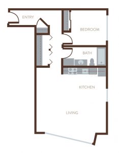 Floor Plan 207 | The Livingstone Apartments | 1 & 2 Bedroom Apartments in West Seattle | Seattle, WA 98106