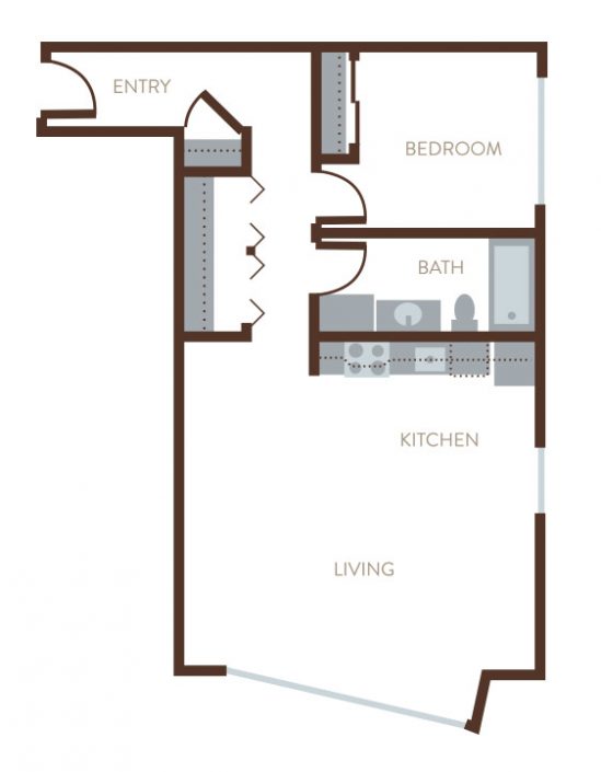 Floor Plan 207 The Livingstone Apartments 1 & 2 Bedroom Apartments