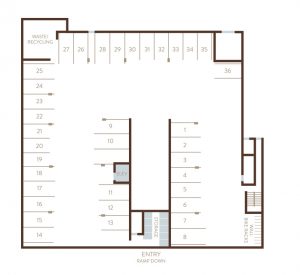 Parking Level Site Plan | The Livingstone Apartments | 1 & 2 Bedroom Apartments in West Seattle | Seattle, WA 98106